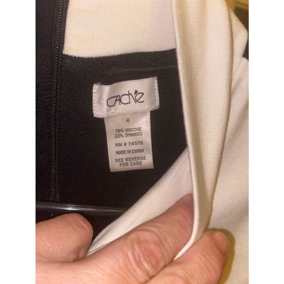 Women's Cache Dress Black White Size 4 - Picture 2 of 5